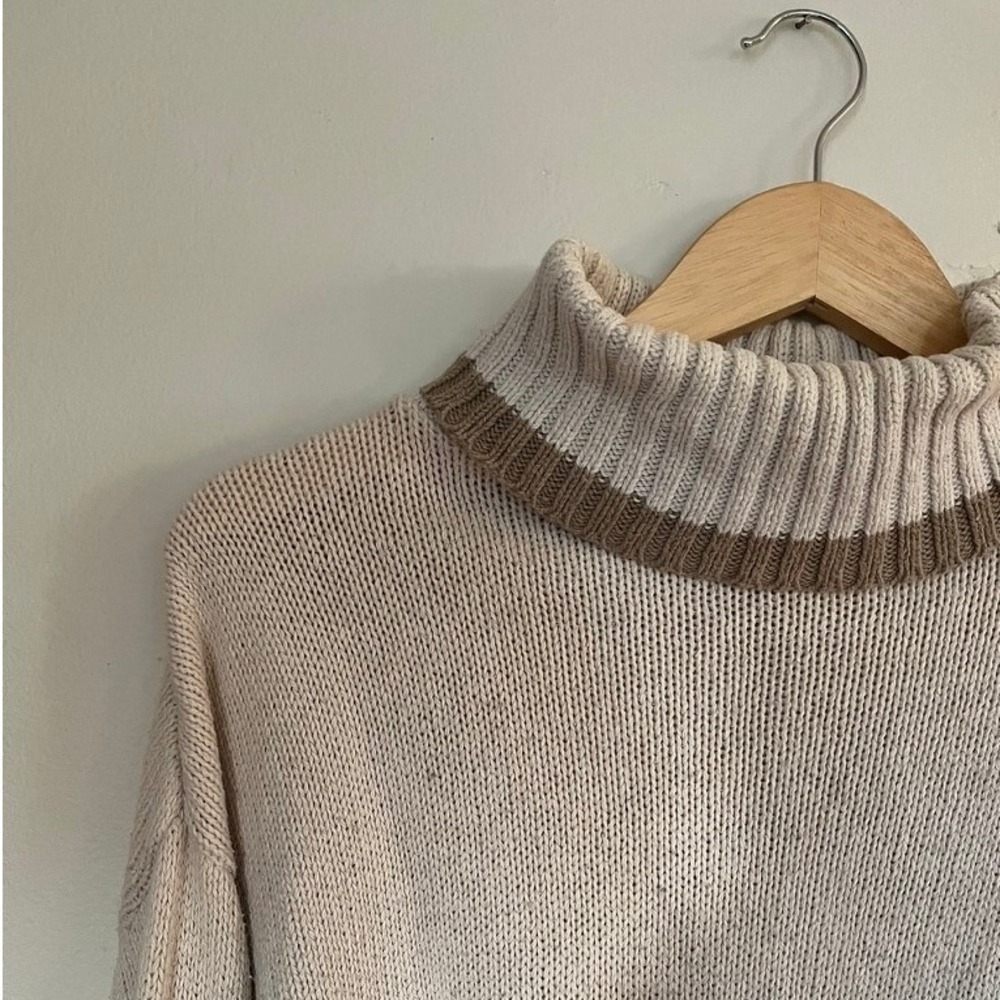 Vintage Garland Turtleneck Sweater Multicolor Size M Oversized Colorblock Knit - Picture 2 of 4